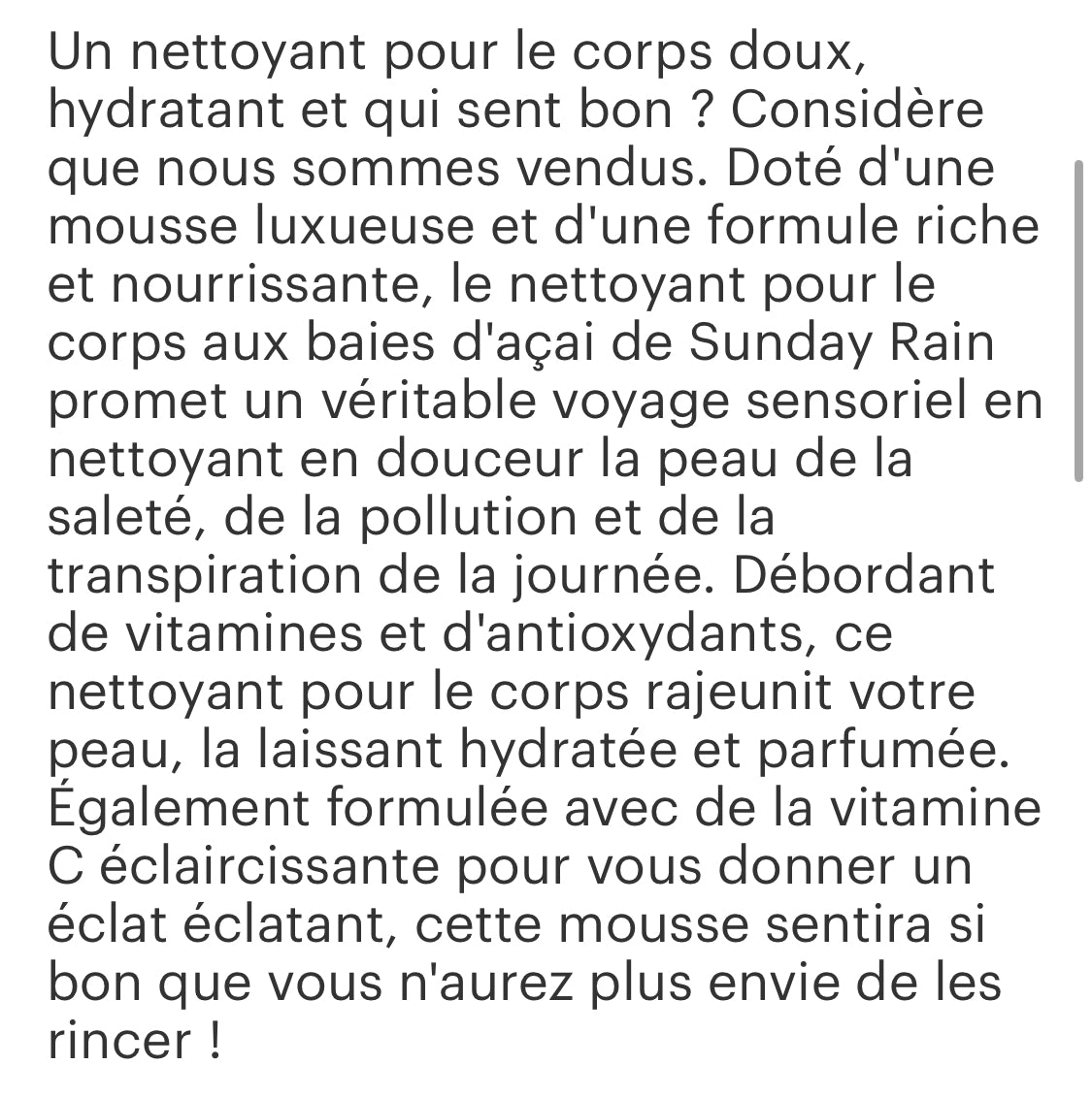 Gelée de douche baies d’acaï