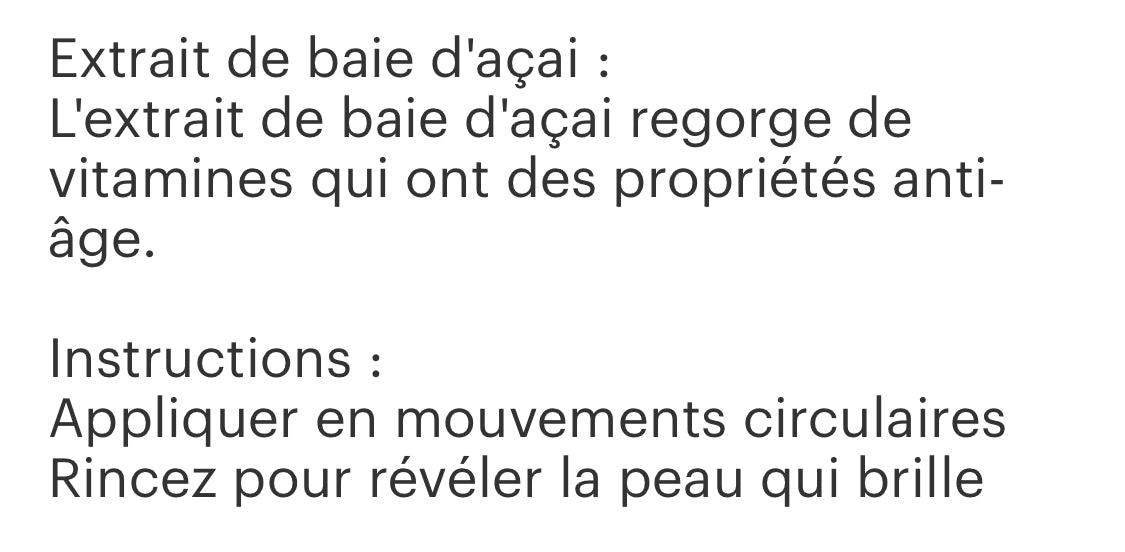 Gommage corps baies d’acaï