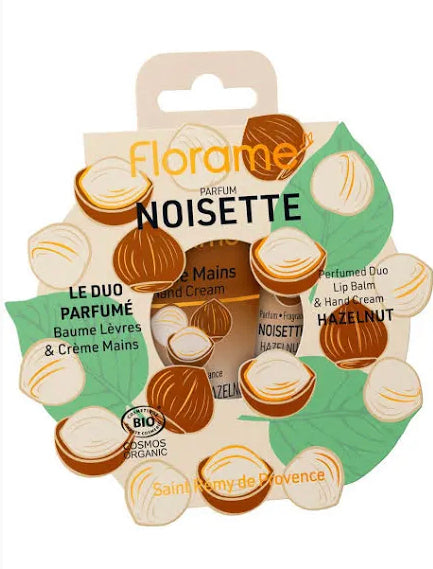 Duo baume à lèvre et crème mains noisettes
