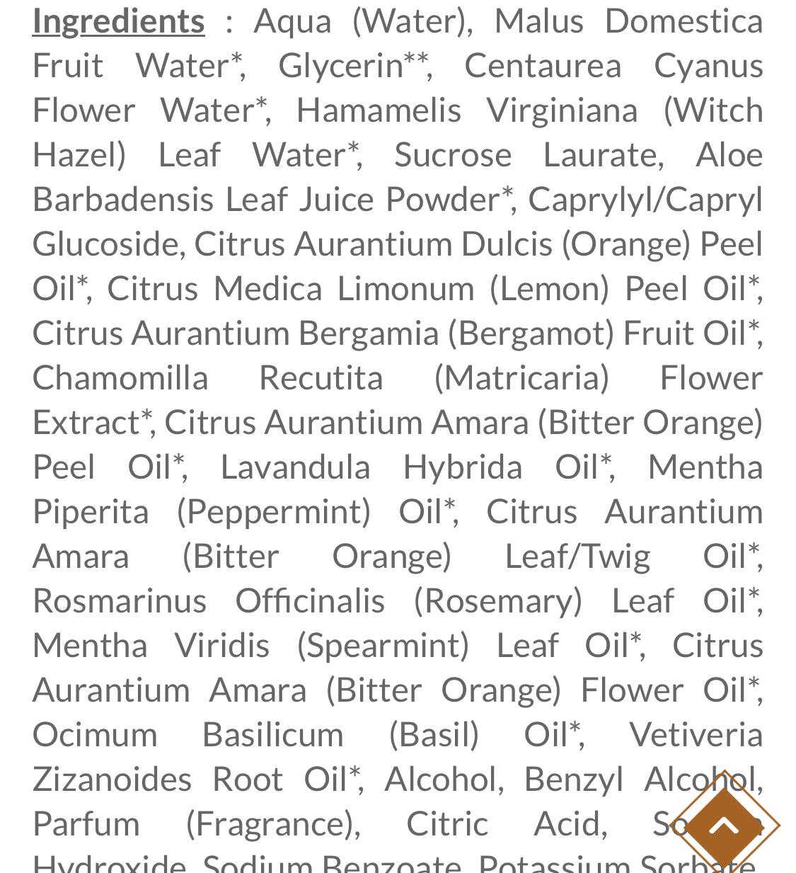 Lotion tonique visage