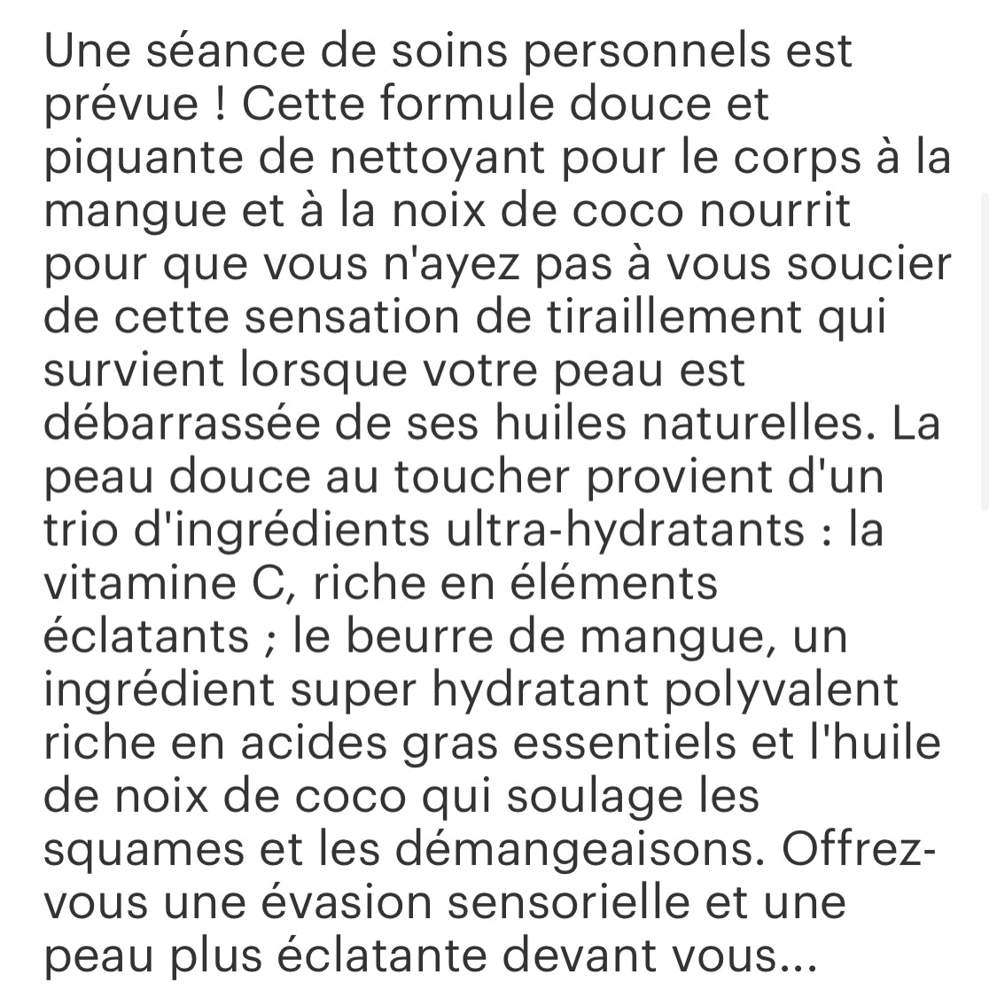 Gelée de douche mangue 🥭 coco 🥥