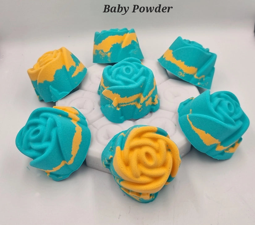 BOMBE DE BAIN ROSE PARFUM POUDRE DE BEBE