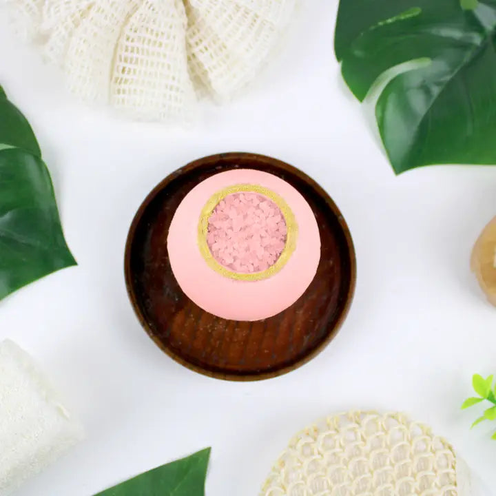 BOMBE DE BAIN AVEC CRISTAUX ROSE